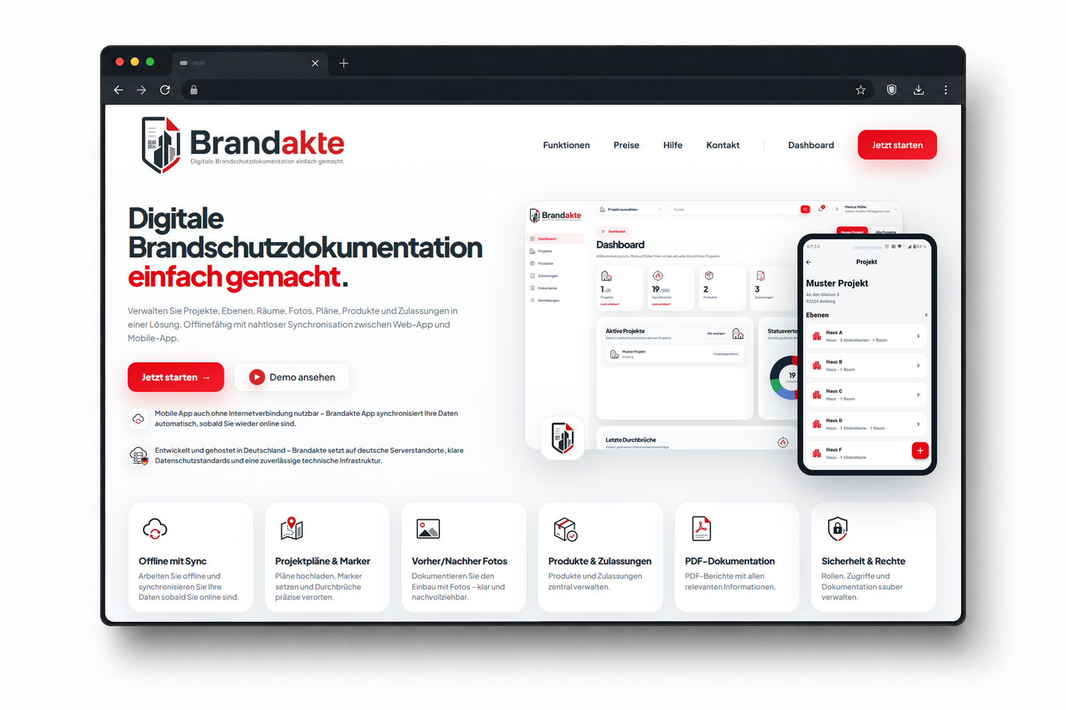 Dunkles Dashboard für digitale Einsatzdokumentation